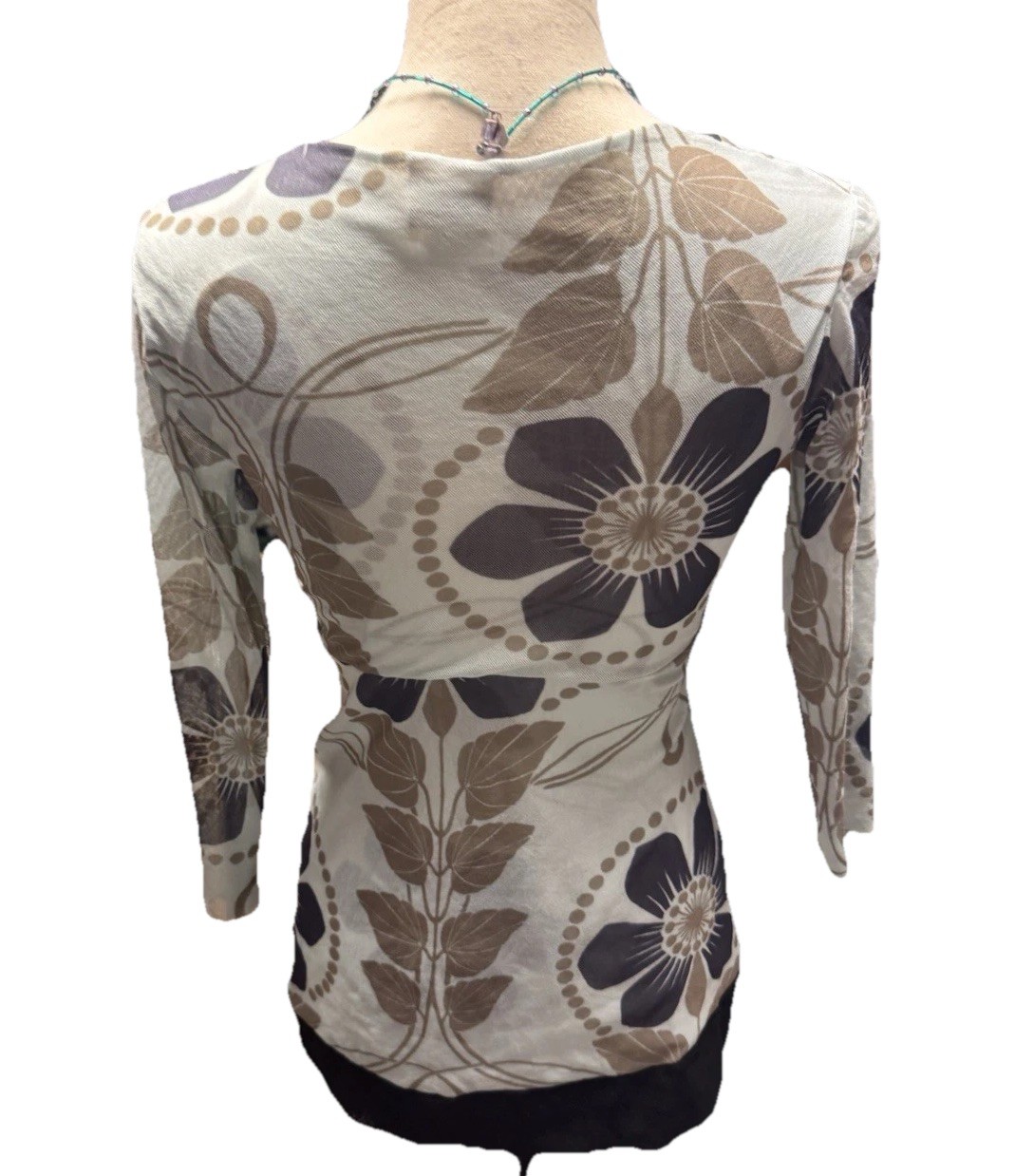 Vintage Y2K Sweet Pea Anthropologie Floral Mesh Wrap Top Sz M Fairycore Goblinco