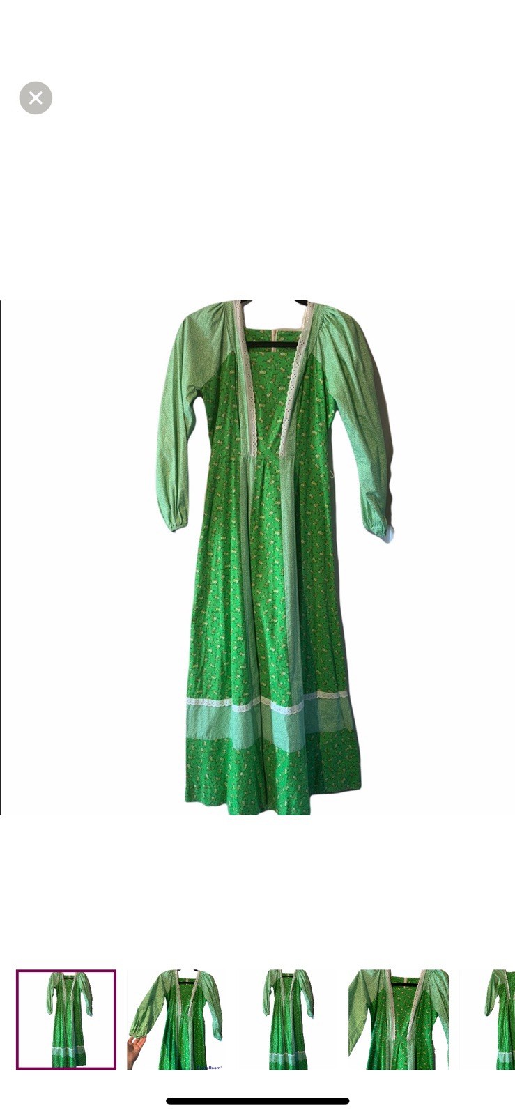 Marianne Green Prairie Dress 100% Cotton Vintage Bohemian Day Dress Size 5/6