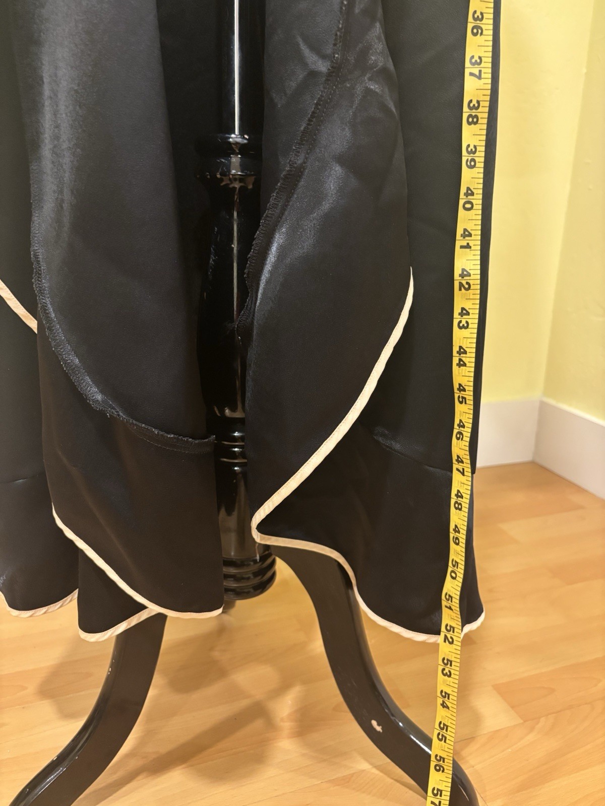 Jones New York Black Satin Robe Long Wrap Gown Women’s Size S/M Pockets