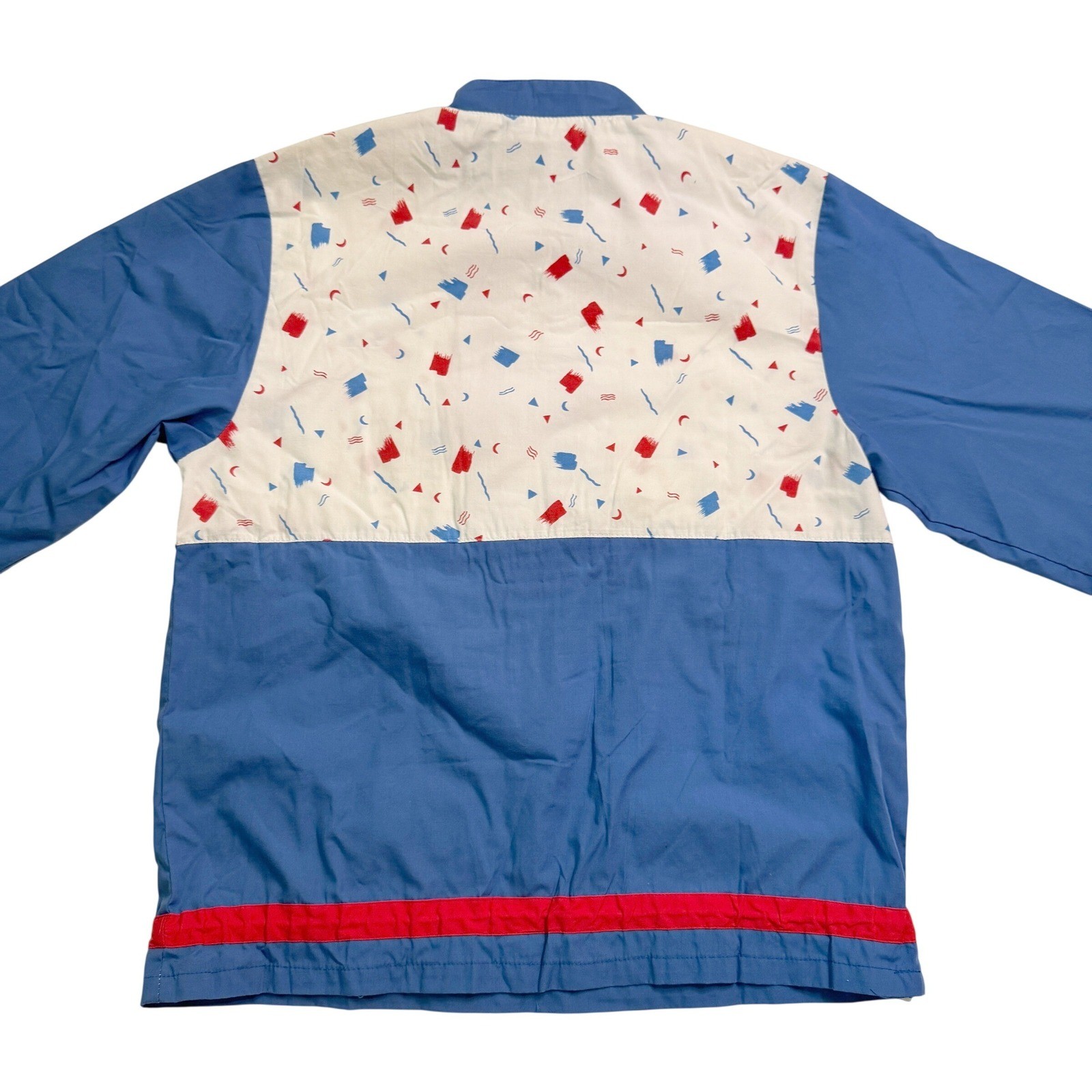 Vintage Members Only XL Blue Colorblock 90s Abstract Geometric Pullover Jacket