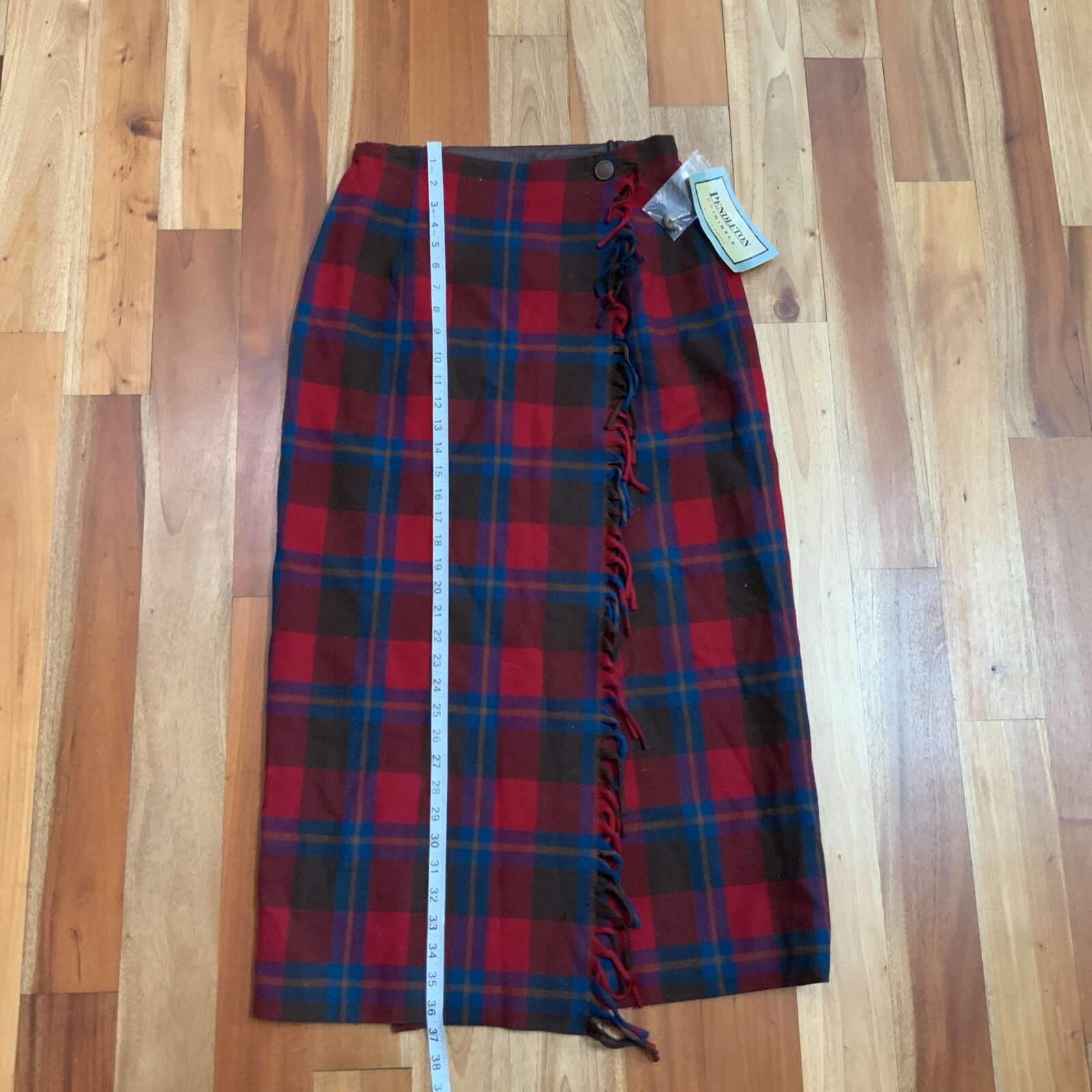 NWT Vintage Pendleton Tartan Virgin Wool Lined Skirt Sz 10 Fringe – MOTH HOLES
