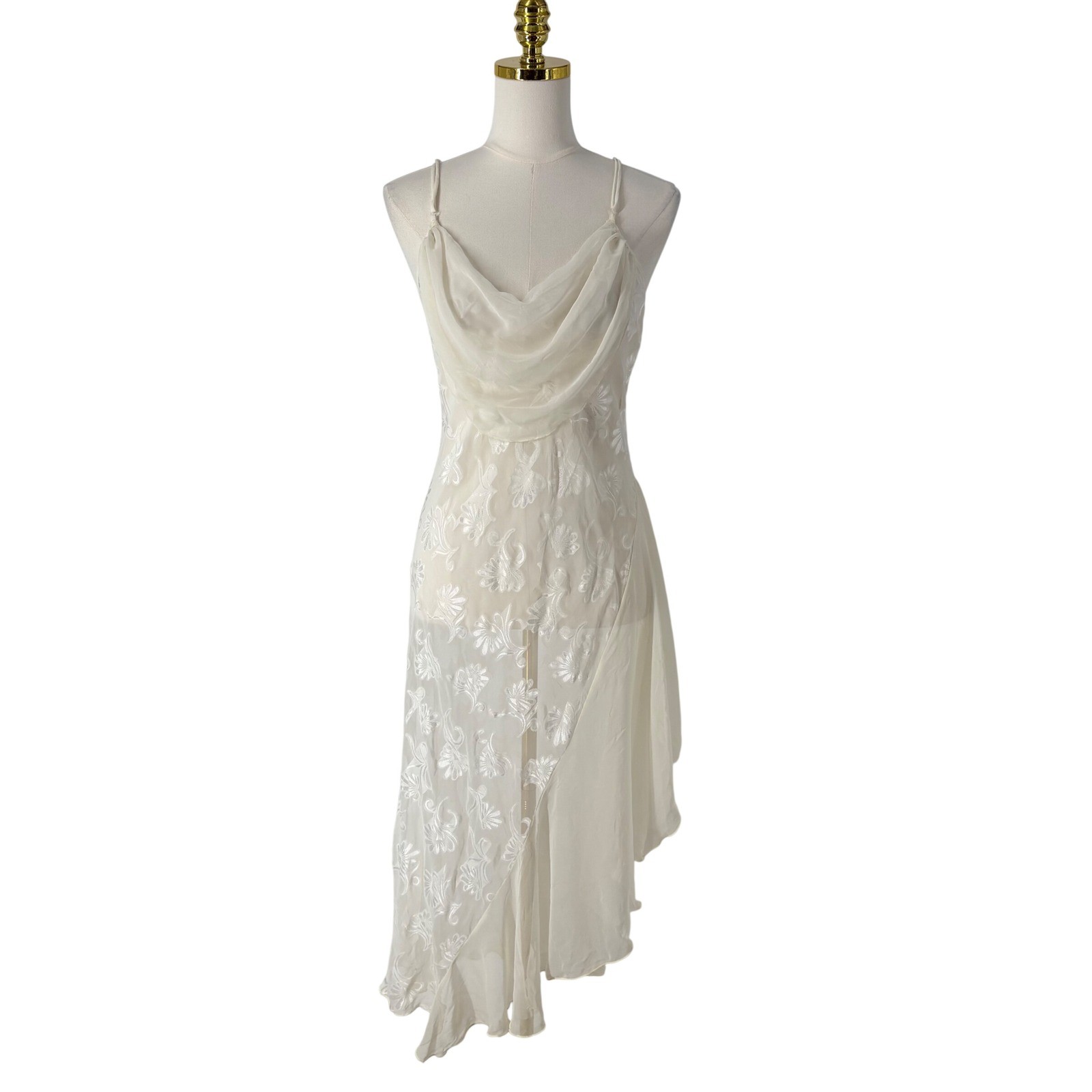 Vintage Victorias Secret Gold Label Cowl Neck Handkerchief Slip Dress M Ethereal
