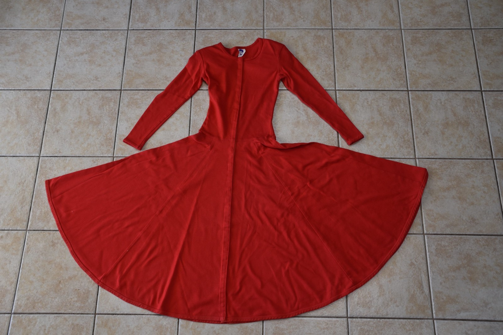 Vintage Betsey Johnson Red Dress 1980’s Punk Label Full Front Button Up M 8-10