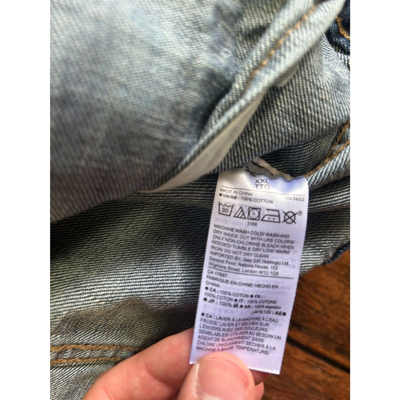 GAP Denim Jacket Large Dark Wash Trucker Jean Jacket 100% Cotton XXL