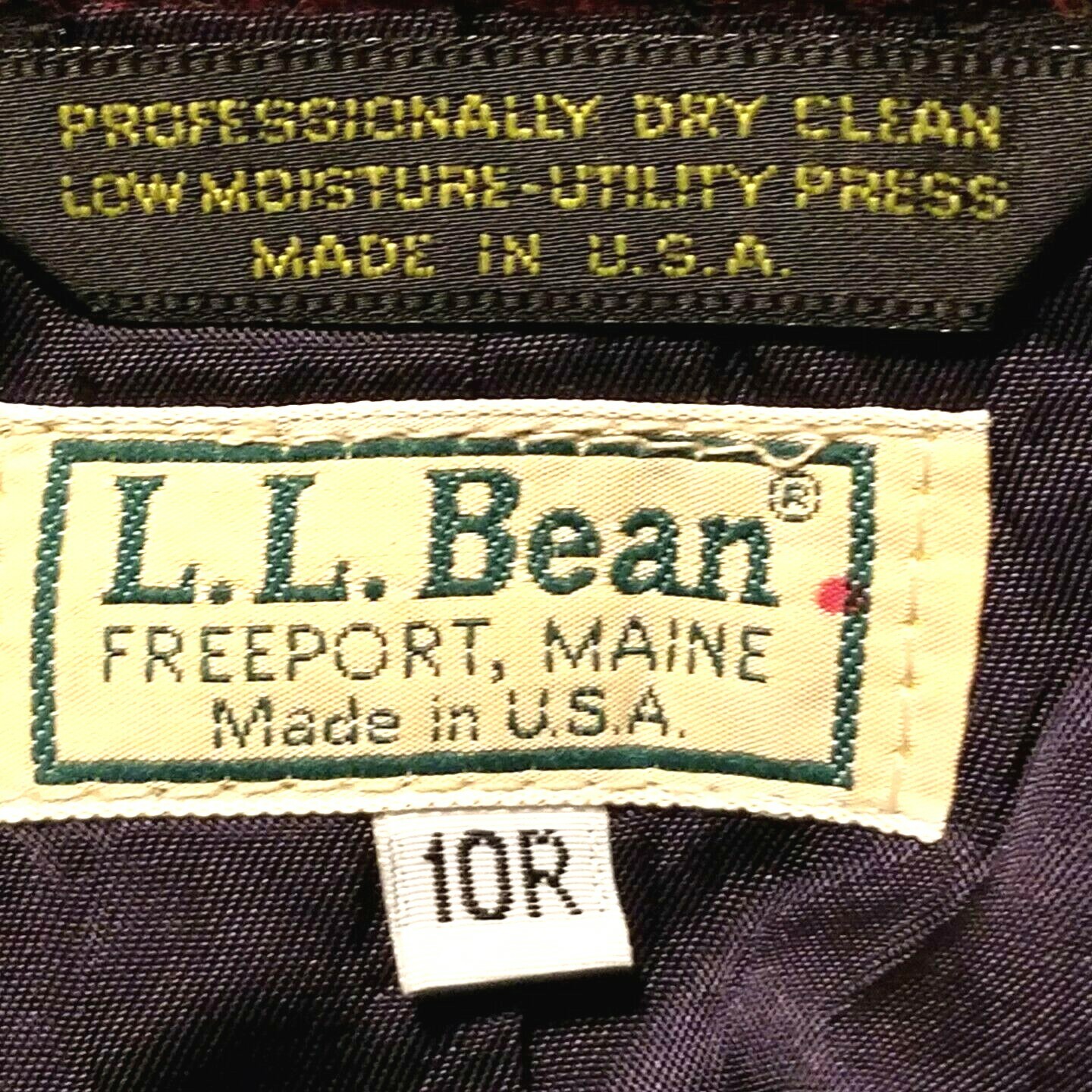 vintage ll bean womens plaid blazer 1 button closure fully lined size 10R