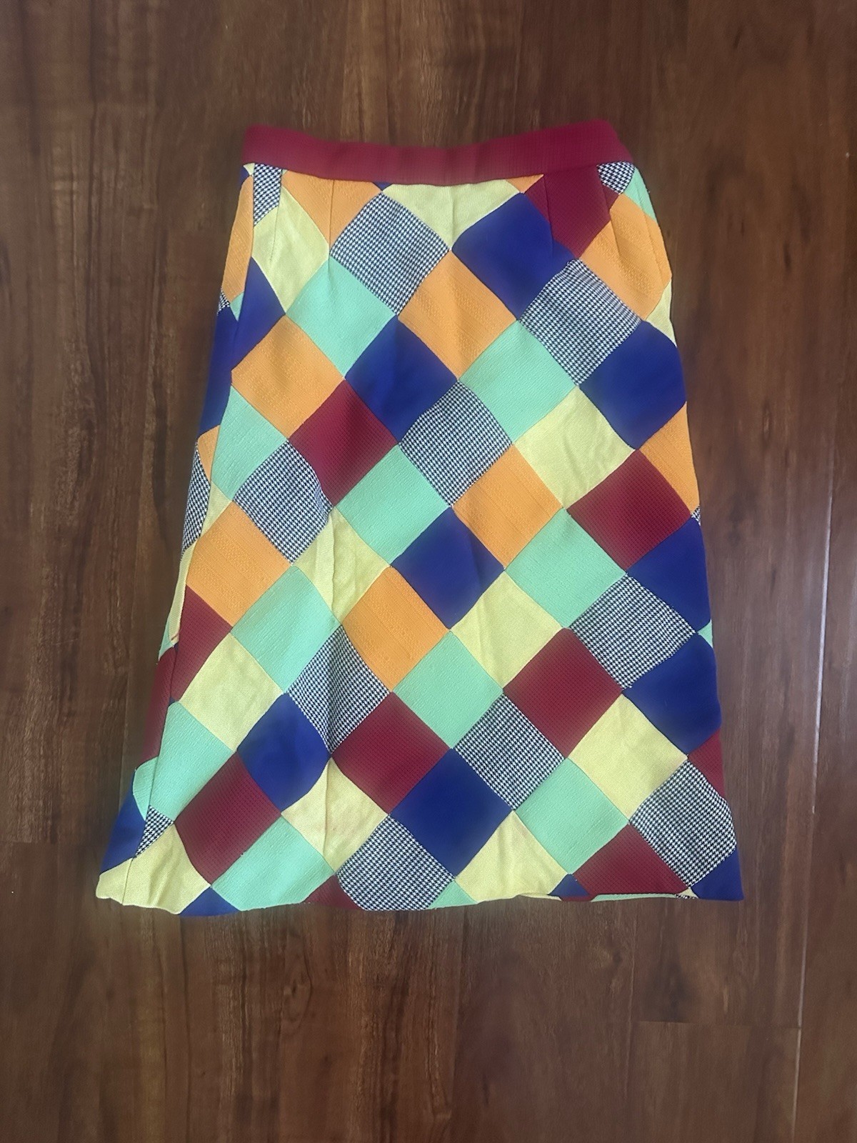 VTG 60s/70s Handmade Patchwork Quilt A-Line Side Zipper Skirt Hippie Size XS-S
