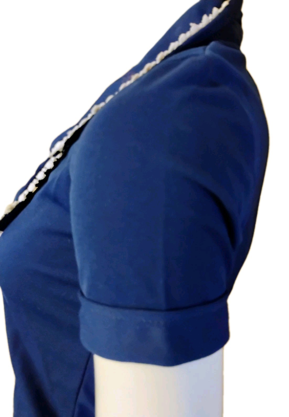RARE VTG 60’s „Jogina Seasonal Wear” Blue Polyester S/S Top M