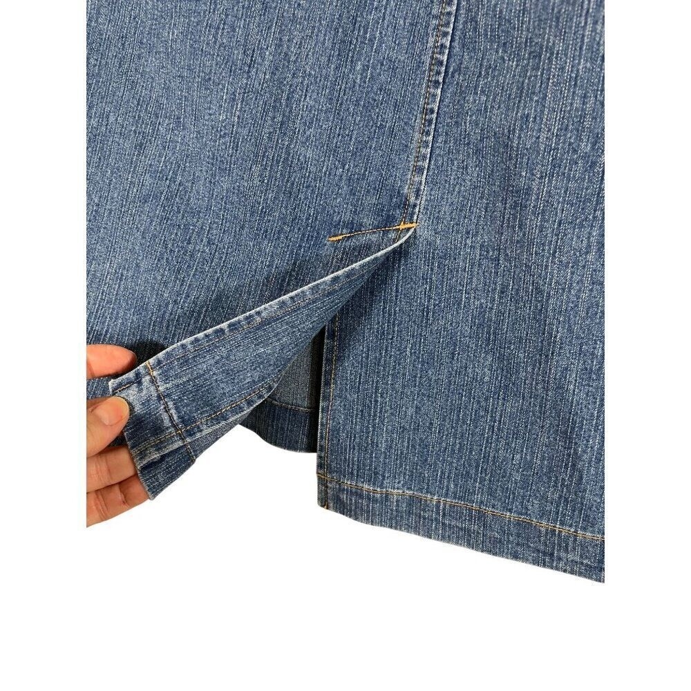 Retro Denim Jean Skirt 12 Blue Western Hippie Indie Boho Preppy Cowgirl 80s