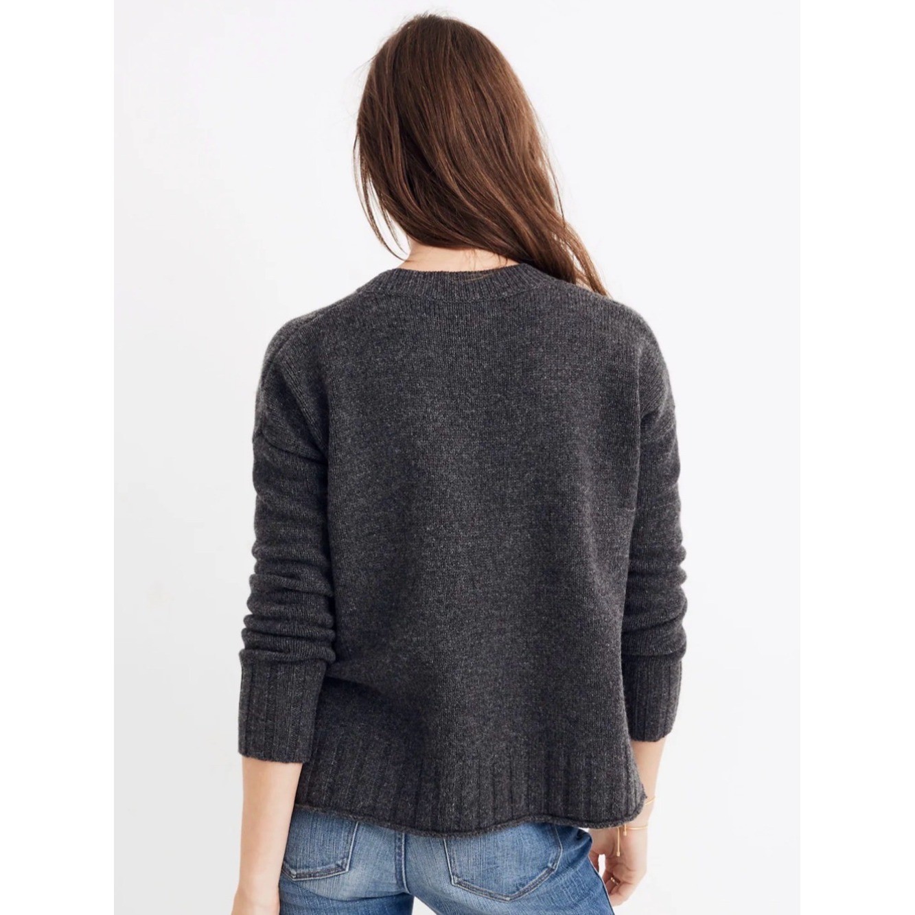 Madewell Starry Night Pullover Sweater Heather Gray Colored Stars Size Medium