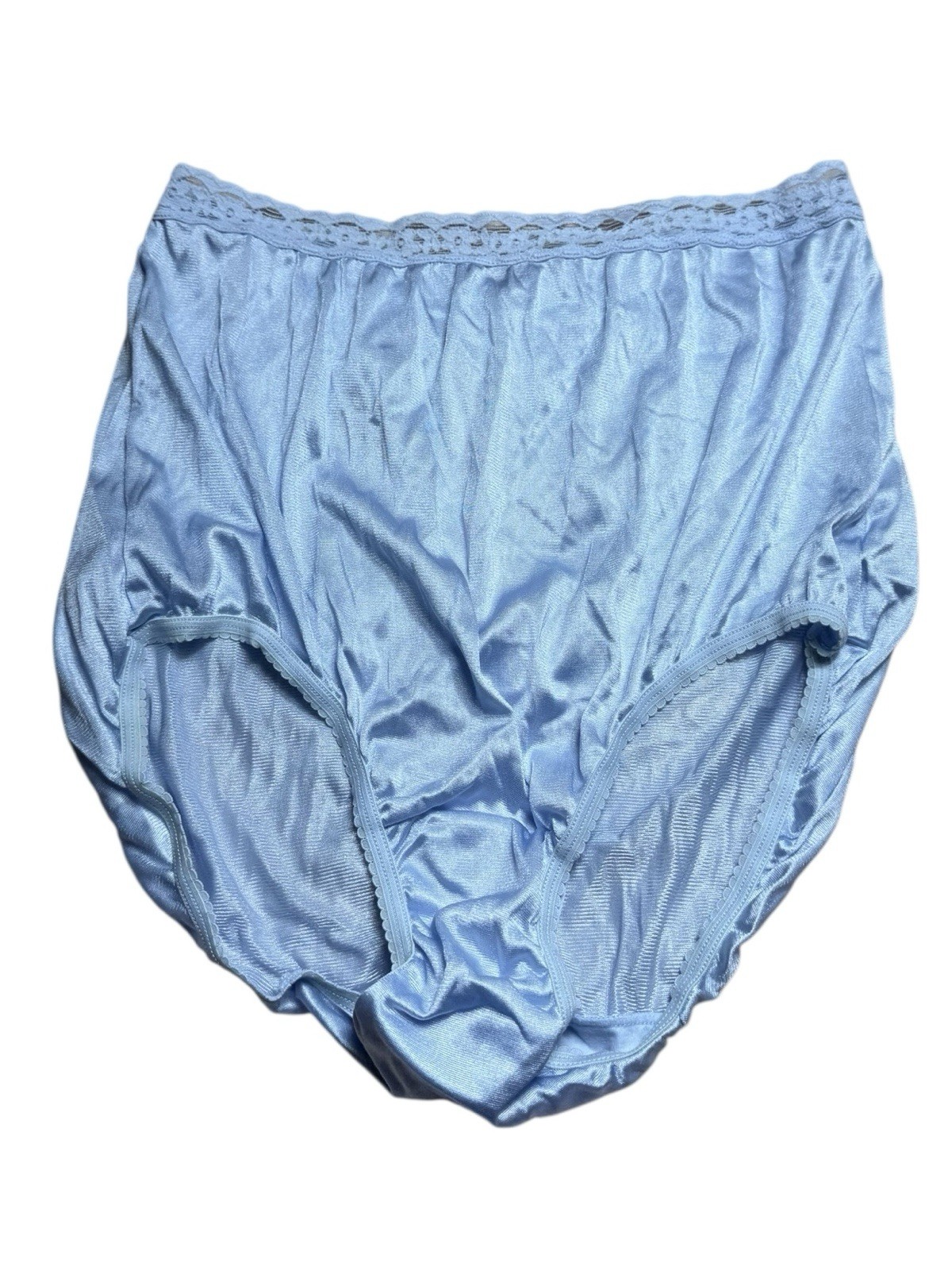 vtg sheer nylon baby blue brief shiny silky granny panties Size 7 Mushroom Sissy