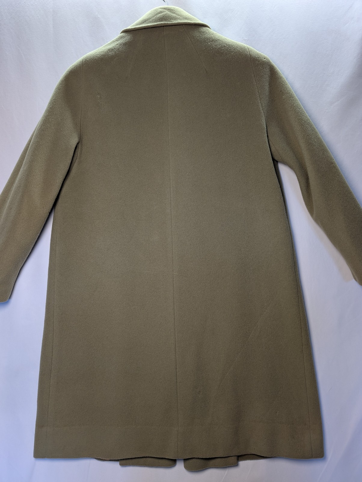 Vintage 100% Cashmere Car Coat Fern Jade Green Size 12-14 Large NOTES!