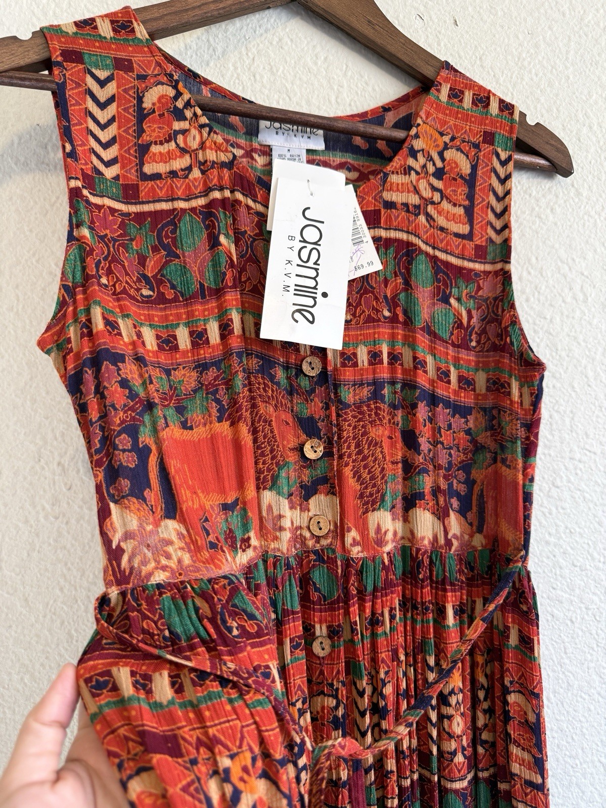Jasmine by K.V.M Boho Elephant Maxi Dress-Size M-NWT