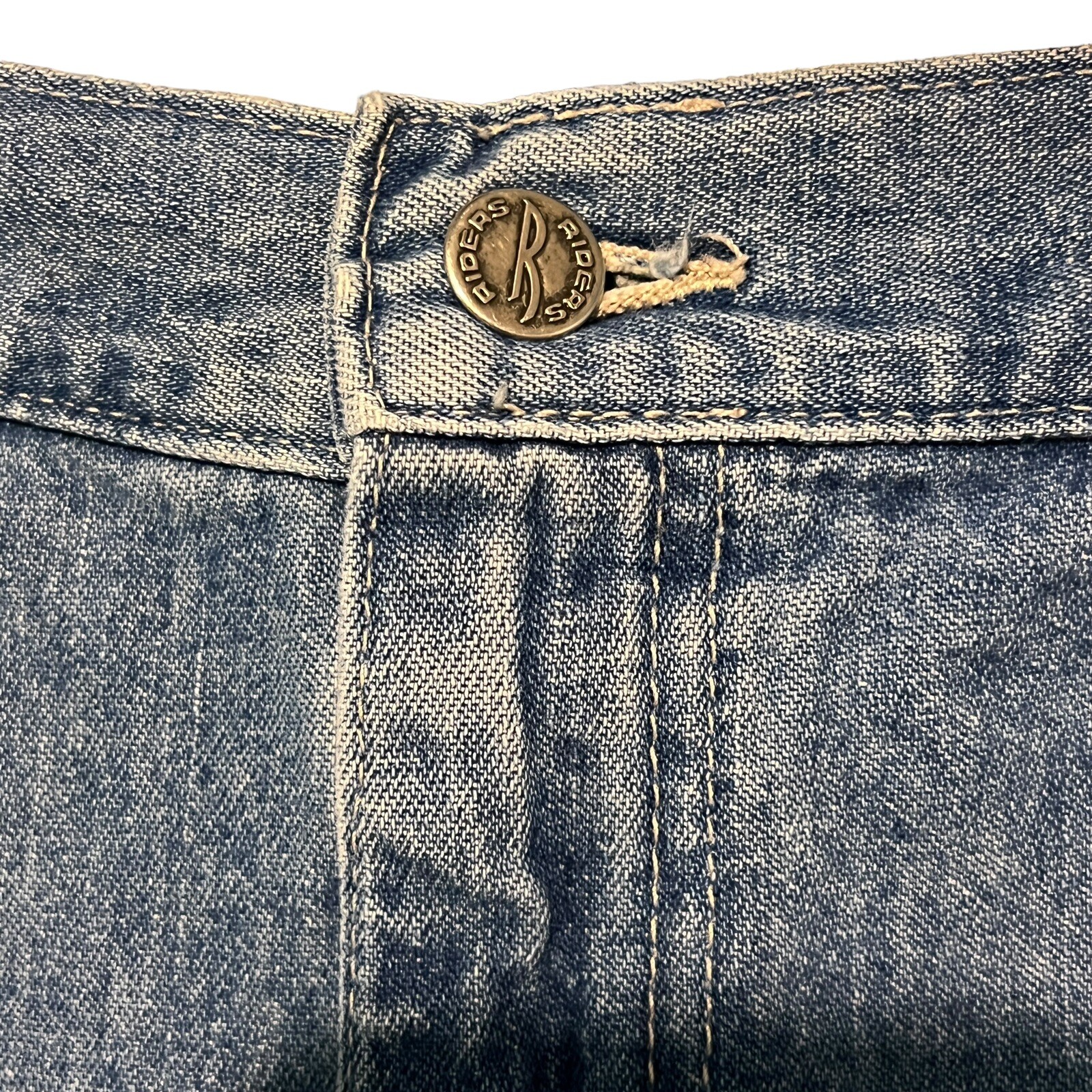 Vintage Lee Riders Denim Cargo Jeans Sz 18 Blue 100% Cotton USA Made 36 x 30