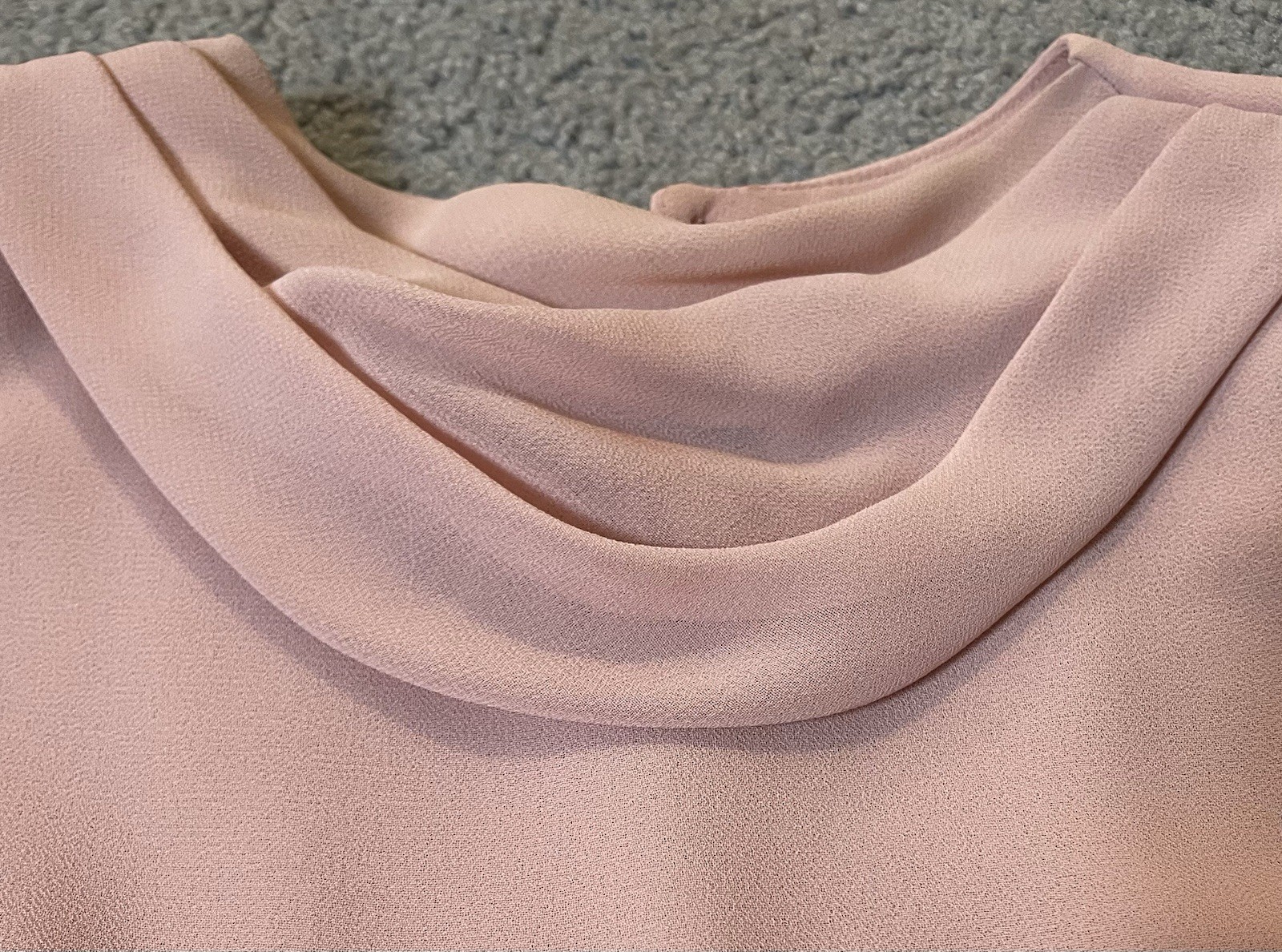 70s Cowl Neck Formal Evening Dress L Embellished Belt Faux Pearl Elegant Classic