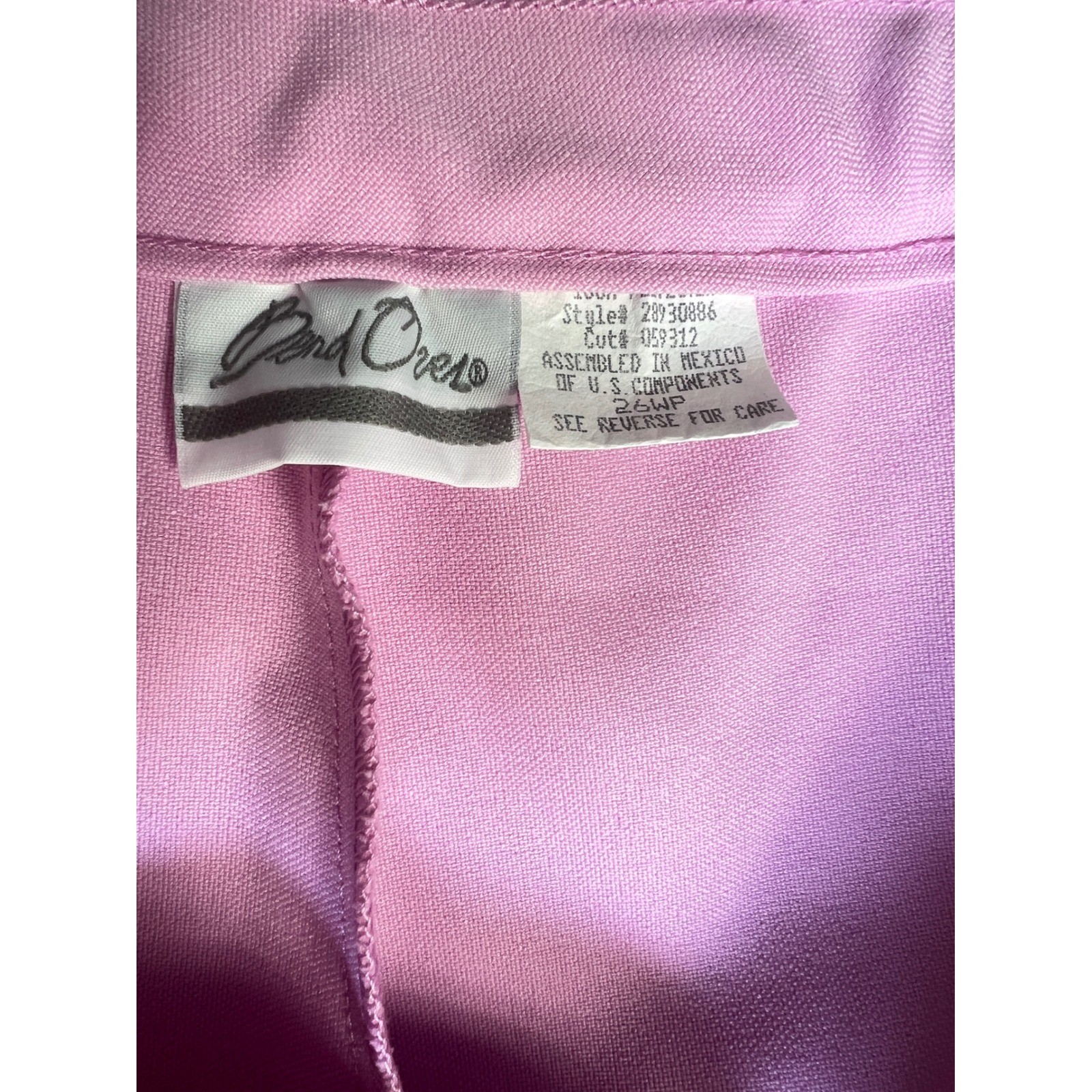 Vintage Bend Over Pink Pull On Pants Plus Size 26WP Straight Leg Textured Knit