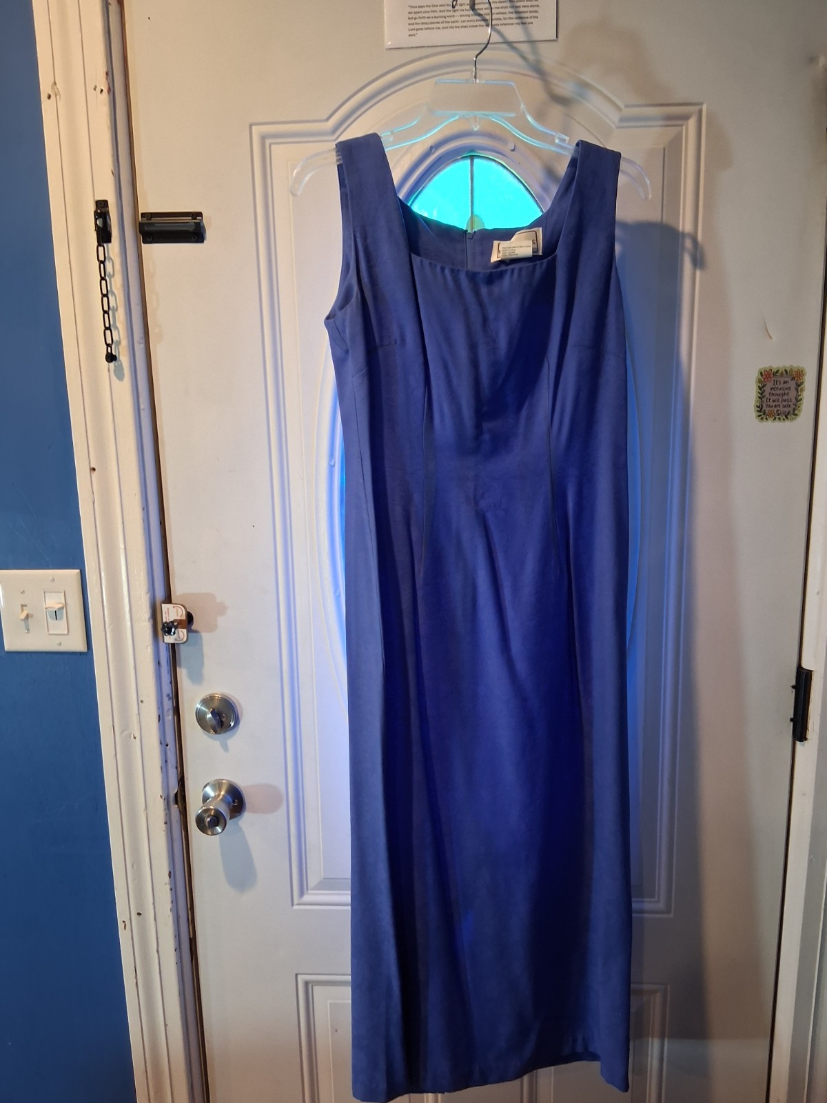 Vintage Periwinkle Blue Karin Stevens 2-Piece Dress and Jacket Set Womens Size 6