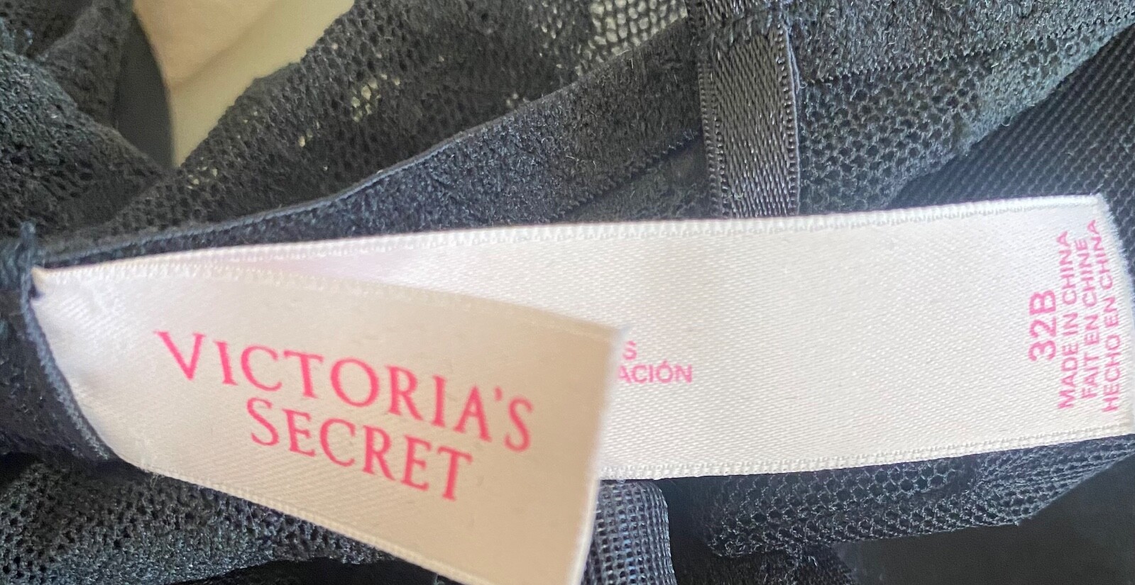 Victoria’s Secret Black Bodycon Bra Lace Y2K 2013 Nightie Negligee 32B