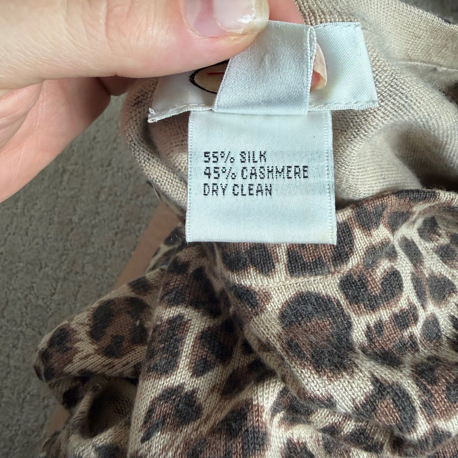 Vintage Talbots Leopard Print Silk Cashmere Blend Sleeveless Top