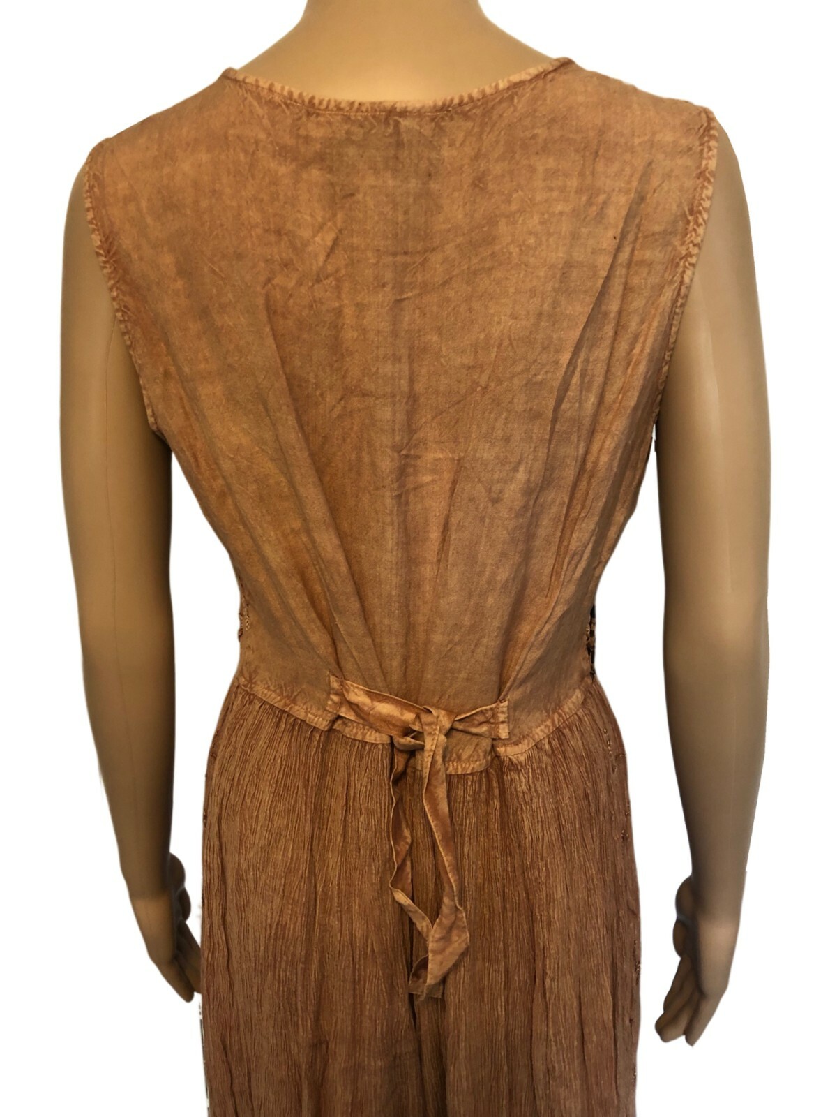 VTG 80s M.P.H. Funky Boho Hippie Embroidered Casual Midi Dress Sz M