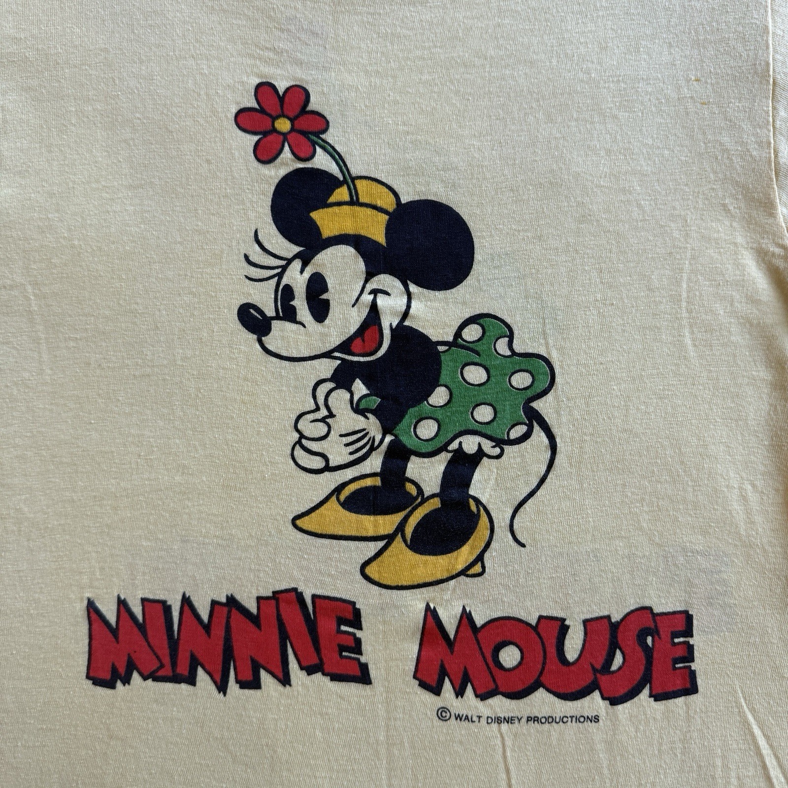 Vintage 70’s Minnie Mouse Double Sided Tropix Togs T Shirt Baby Tee Sz Small USA