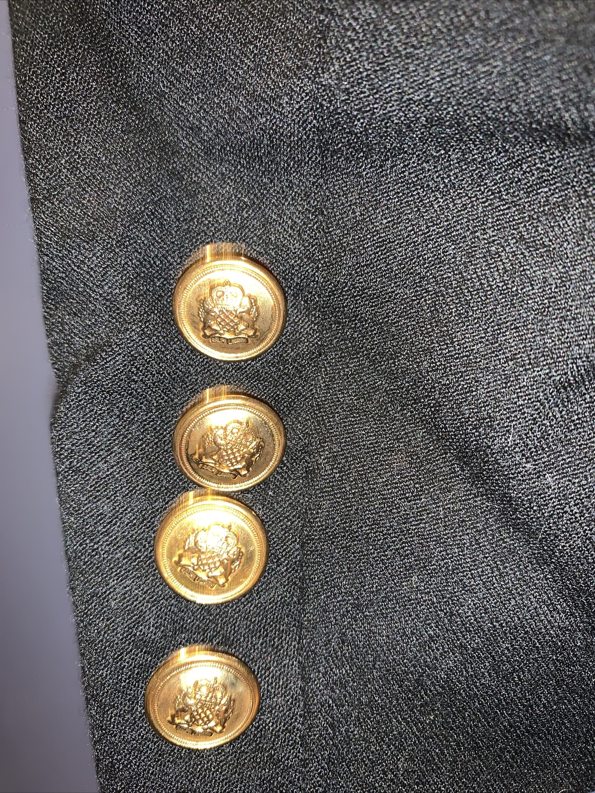 Womens 4P Wool Blazer, Black, Lauren Ralph Lauren Logo Royal Crown USA