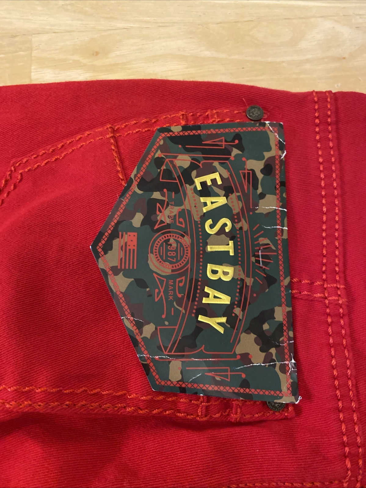 Vintage Eastbay Denim Jeans Pants NOS NWT Red Size 30