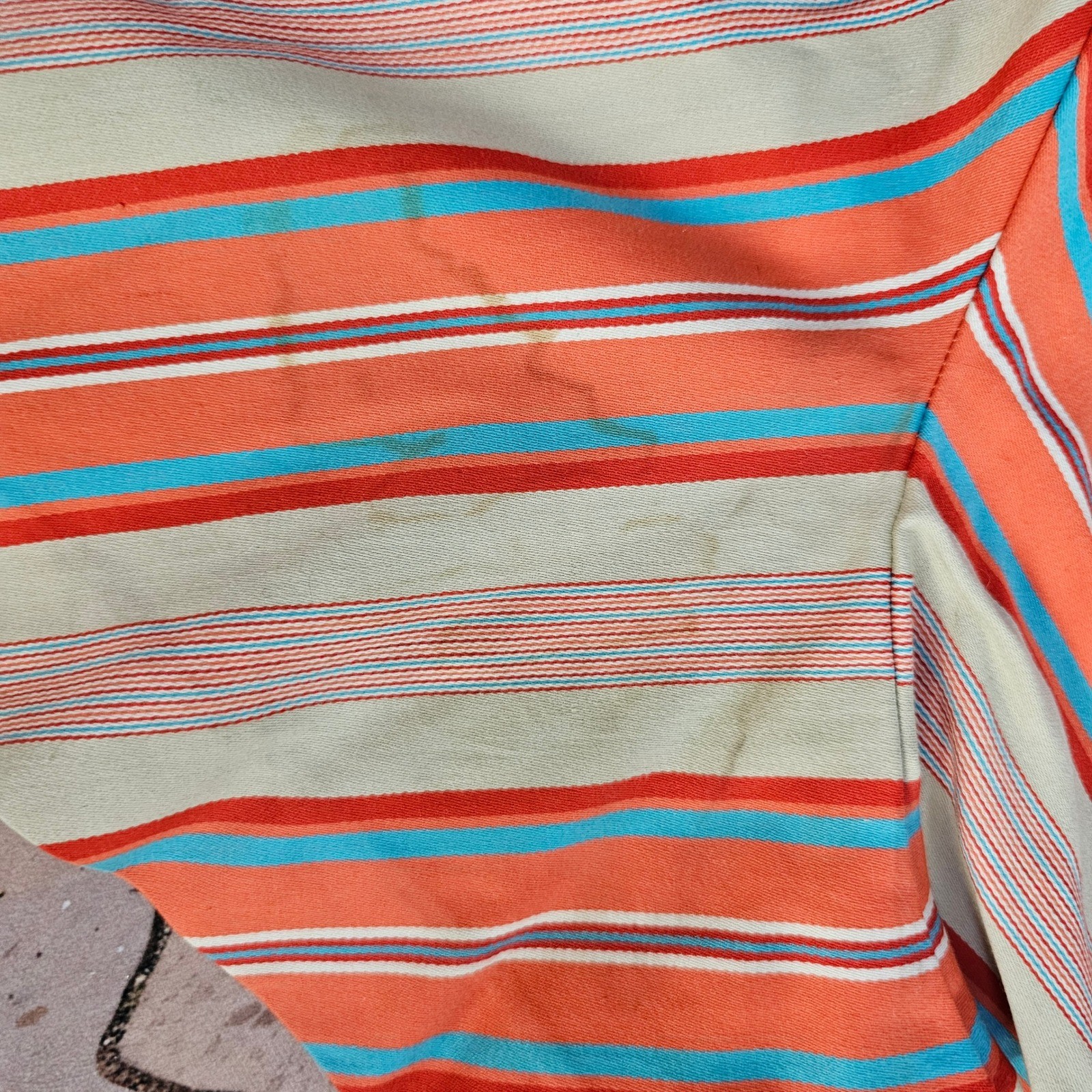Vintage 1970s Bobbie Brooks Striped High Waisted Shorts Orange Teal Button Front