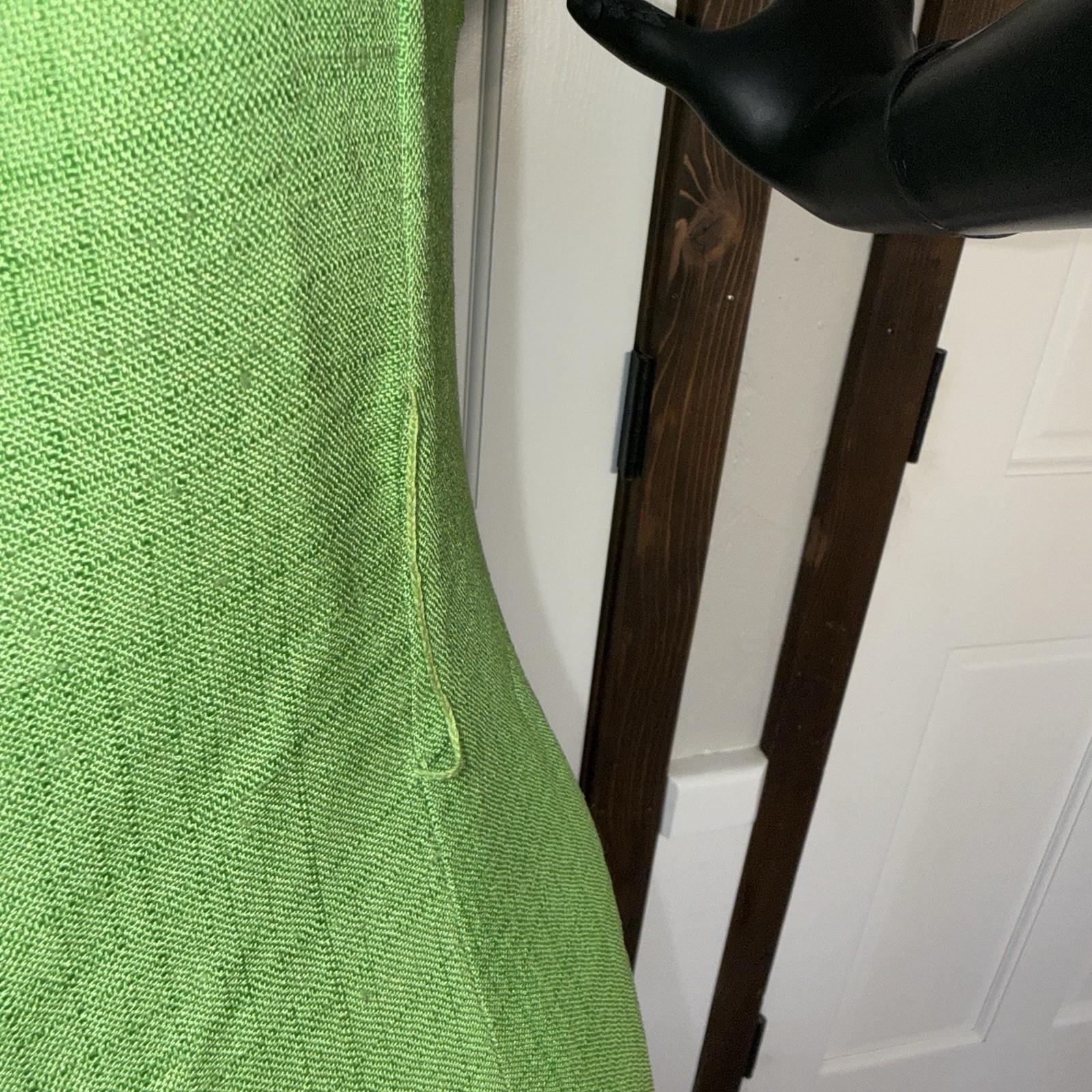 Vintage 1960s House Of Brunel Princess Dress Lime Green Linen ILGWU Mod MCM✅desc