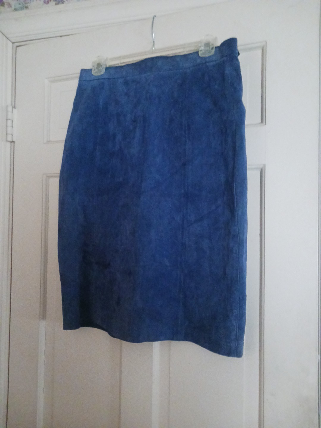 Vtge Bagatelle Womens Royal Blue Leather Skirt Lined Size 14