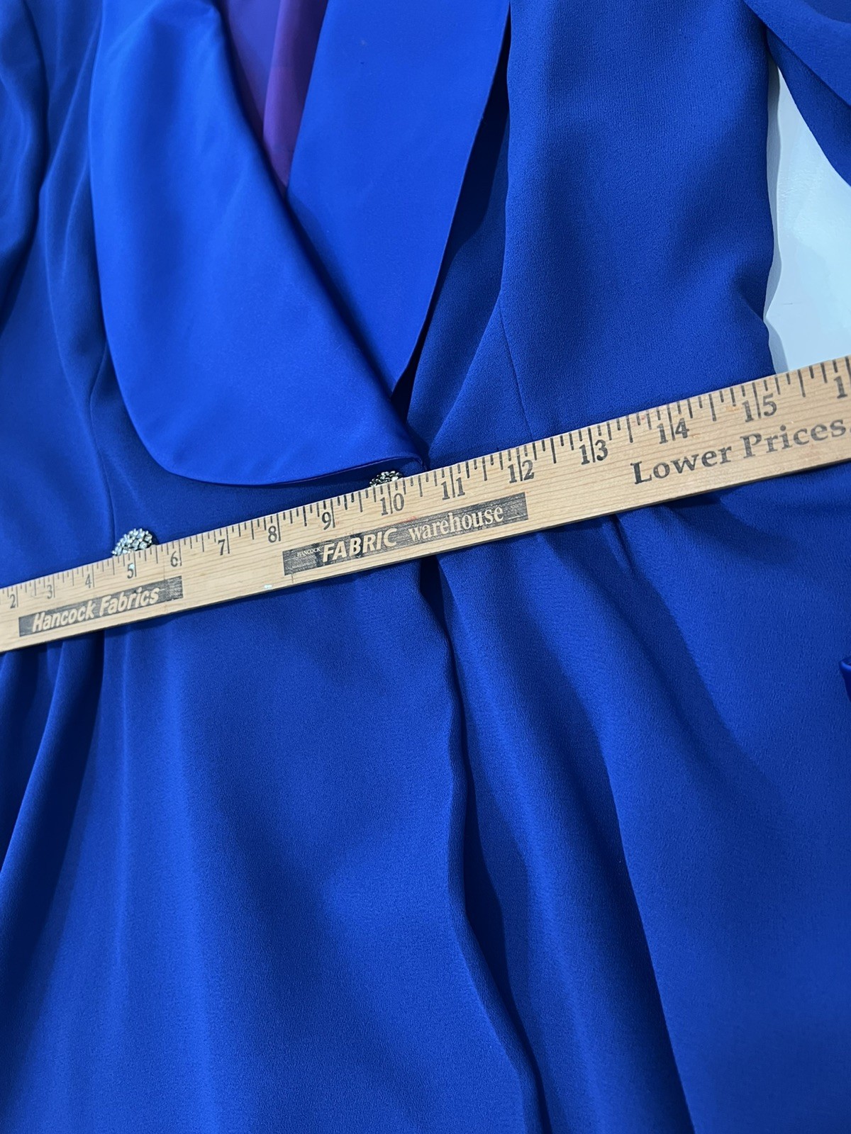 VTG En Francais by Huey Waltzer Dress Royal Blue Tuxedo Dress Cocktail Lined 10
