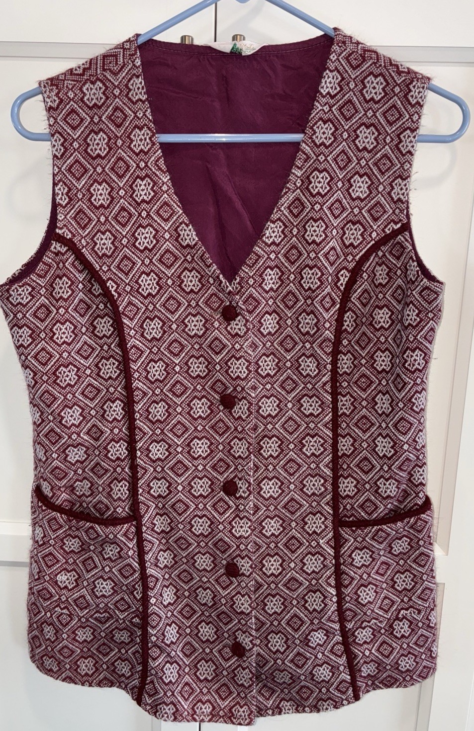 Vintage Women’s Tailored Vest W/buttons Sz M/L 13/14 100% Acrylic Pockets
