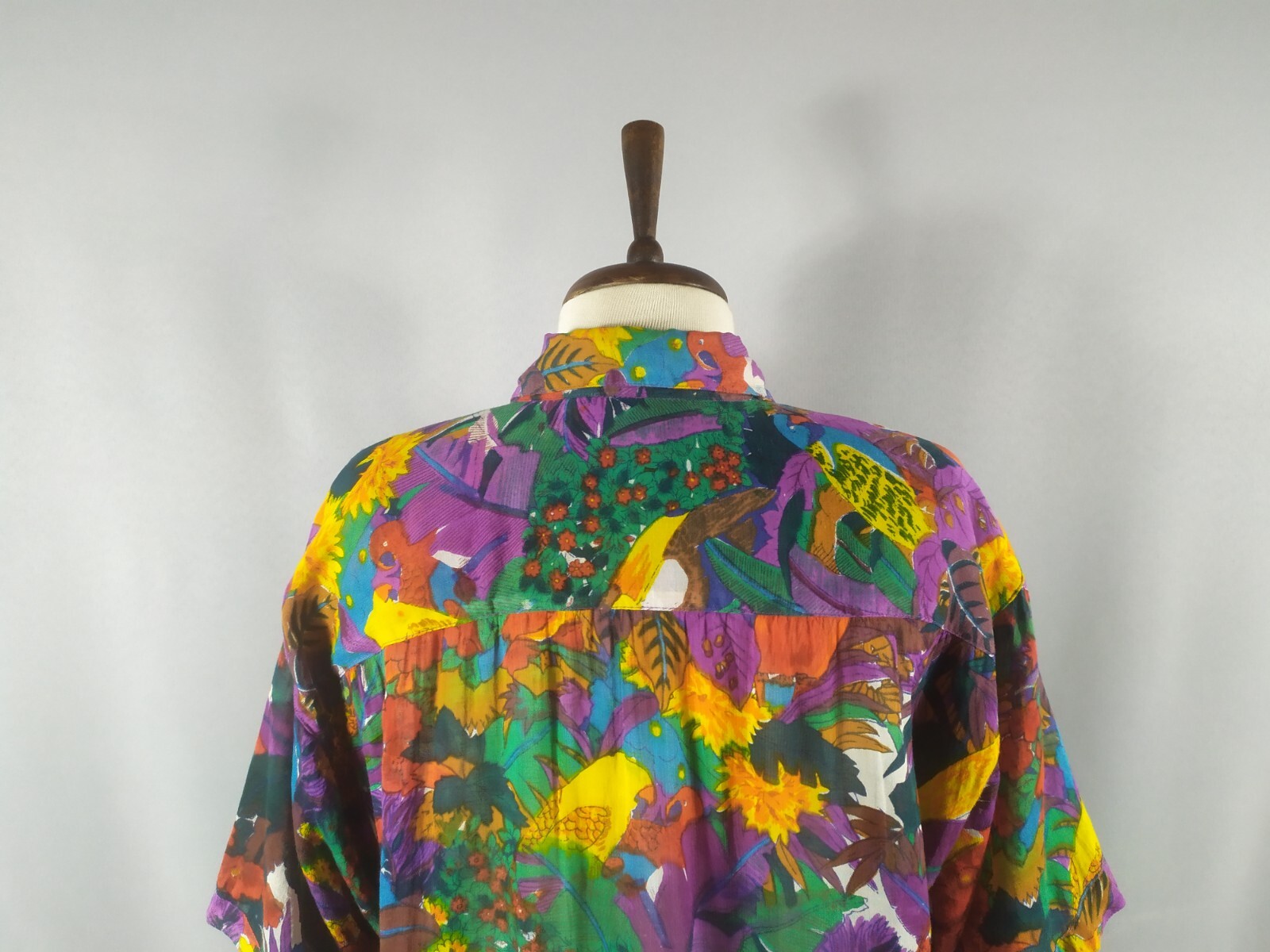 Vintage Blouse Shirt Button Down Viscose Multicolor 1990s