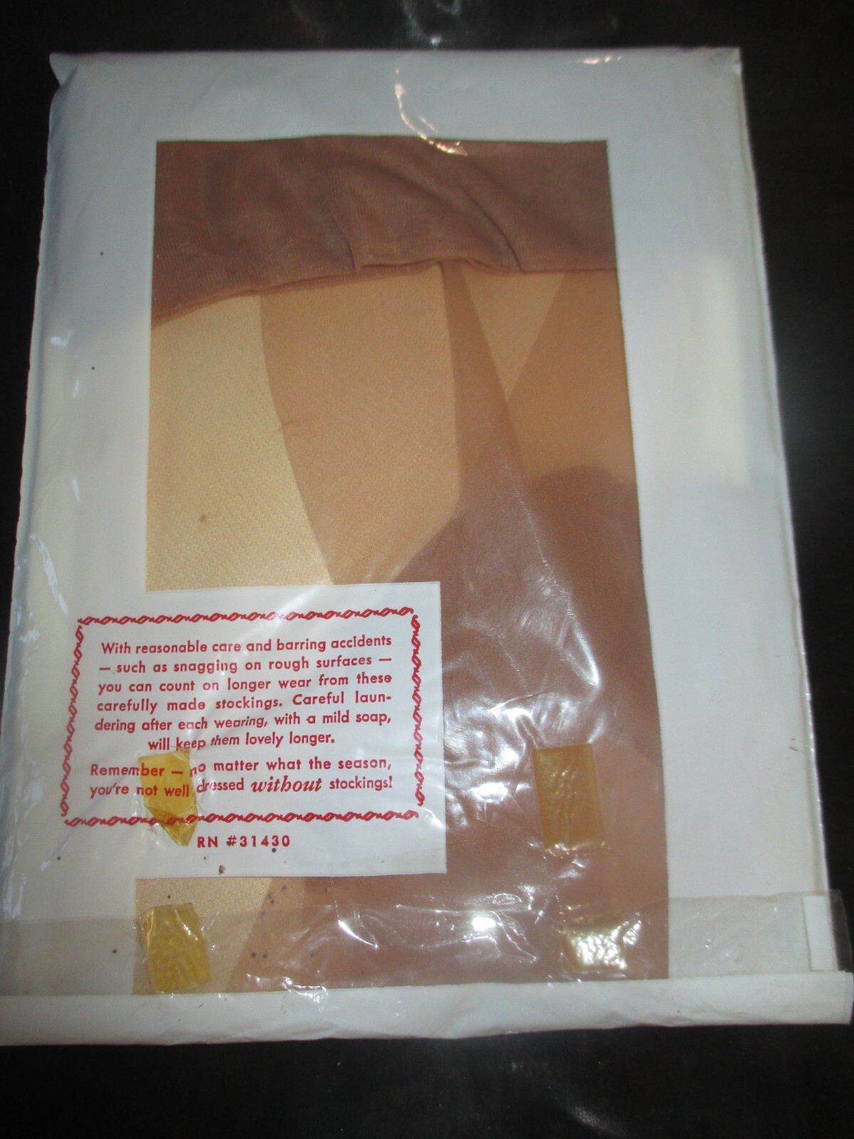FIRST QUALITY Vintage BIT O’ SPICE Nylon SEAMLESS STOCKINGS – Size 10 – 1970’s