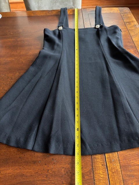 VINTAGE GIANNI VERSACE VERSUS BLACK SUSPENDER DRESS WITH MEDALLIONS SZ 30/44