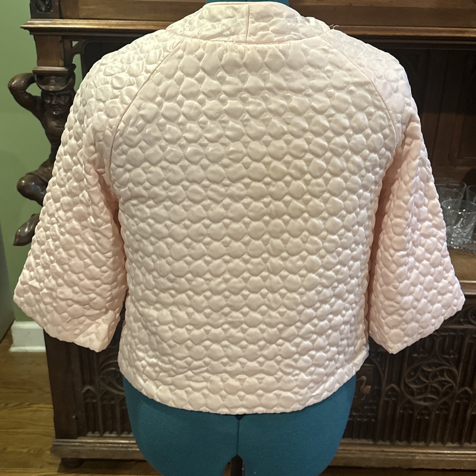 VTG 1950s Barbizon Ladies Nylon Quilted Bed Jacket Soft Pink Sz Small