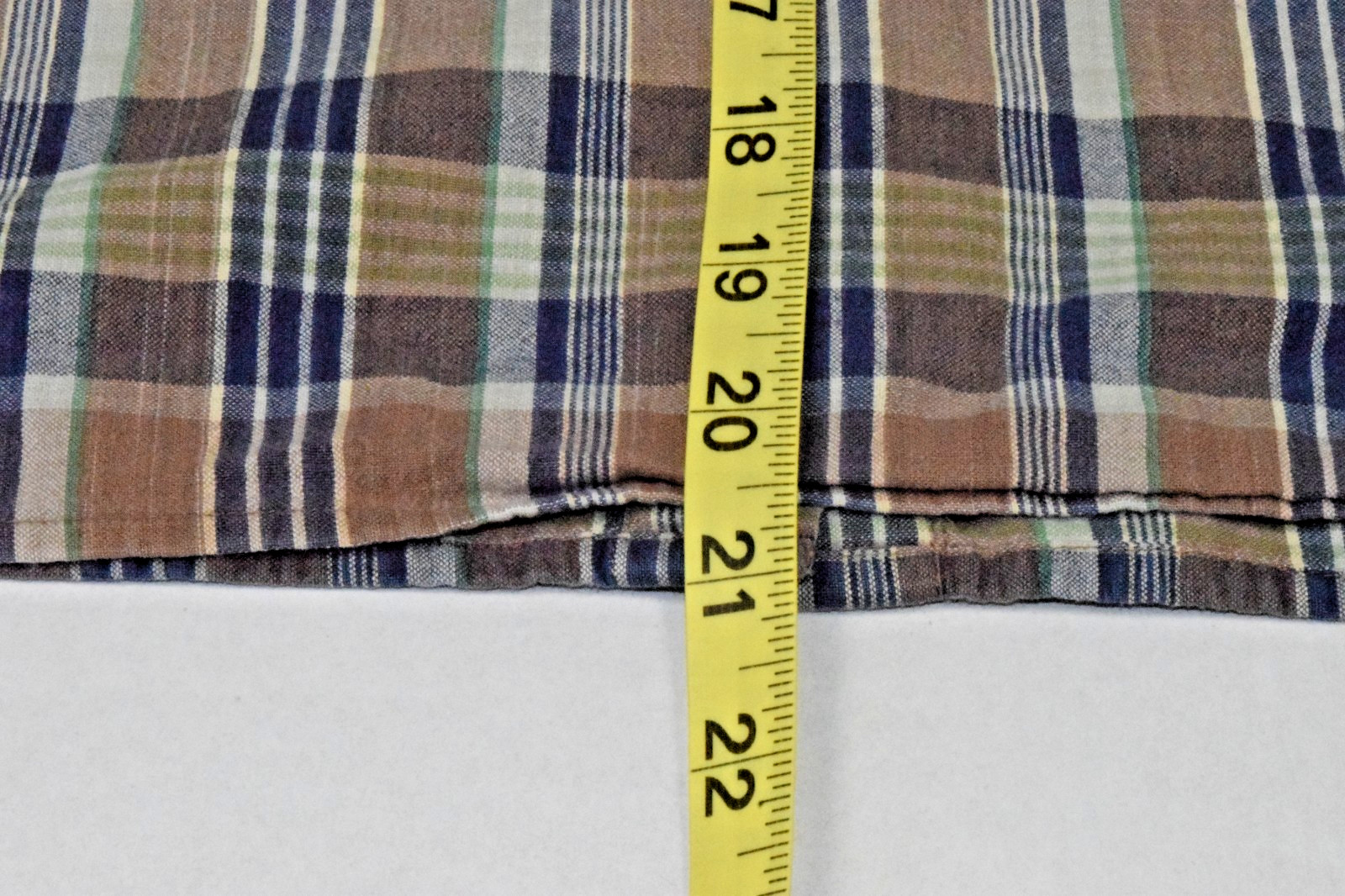 Vintage Sleeveless Shirt Limited America Size M 90s Brown Blue Plaid Cotton