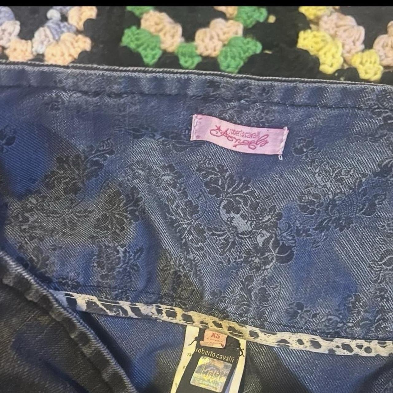 Vintage 2000s Roberto Cavalli Angels mini skirt