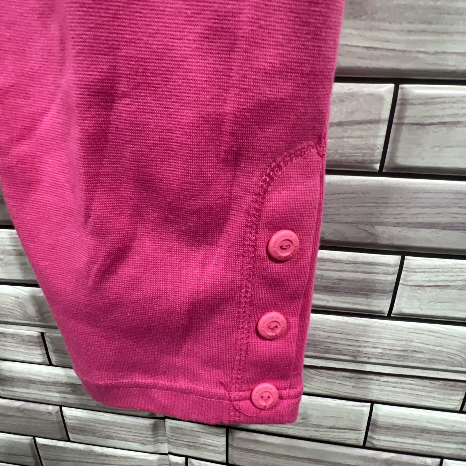 vintage AK America womens L joggers button on sides pink high waisted Retro