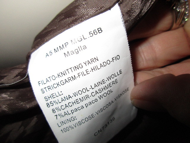 ALPACA SUPERFINE BROWN BUTTON UP COAT Condor Tips Women’s Small Medium Maglia