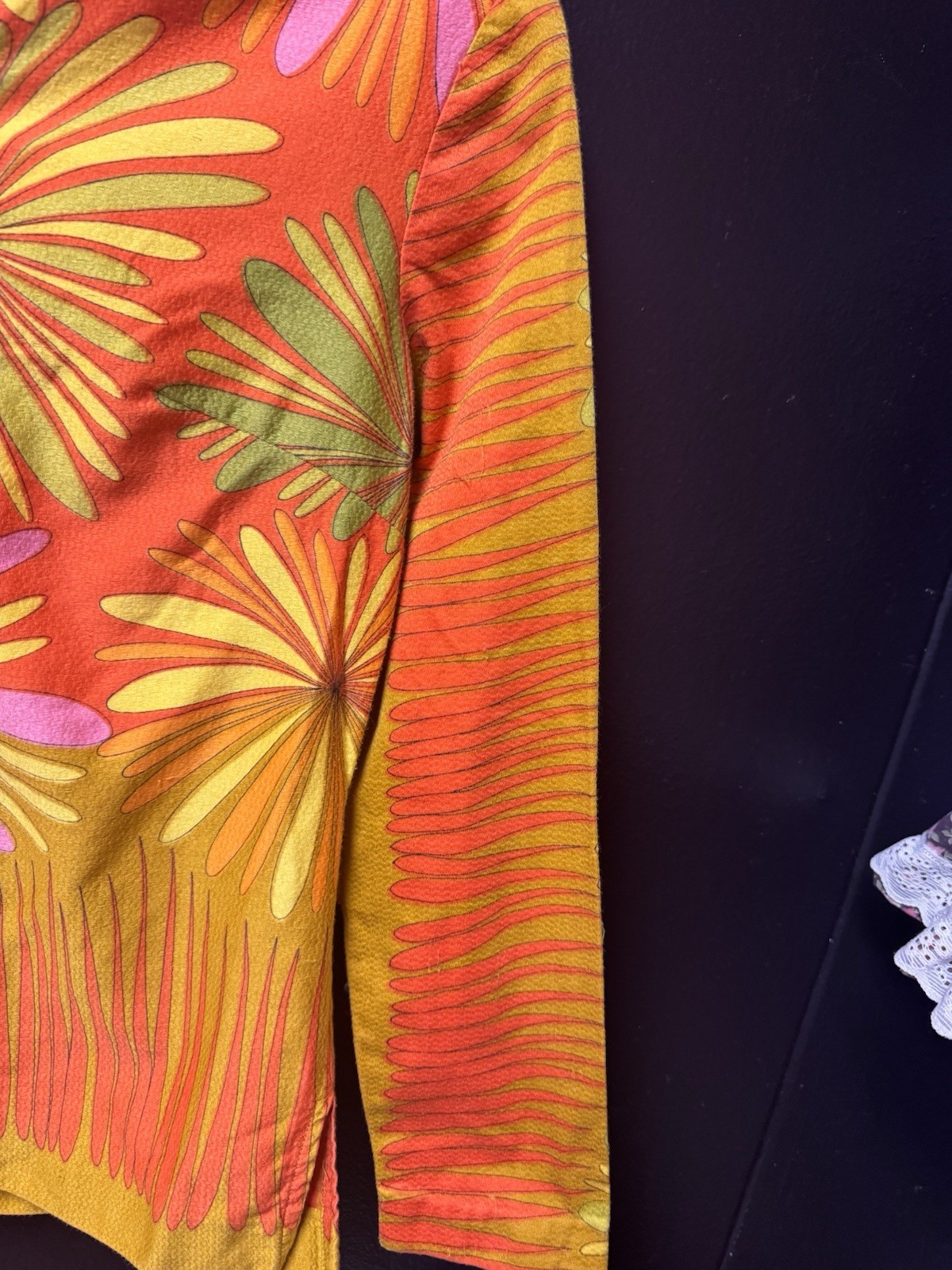 Vintage 1960s Alex Coleman Button Down Psychedelic Shirt Measurements In Photos!