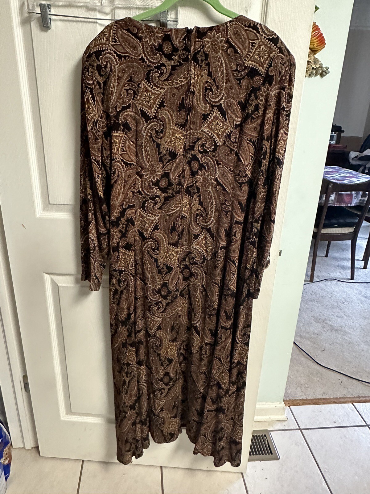 Vnt 90’s Brett Alixander Dress Paisley 11/12 Med Button Up Maxi Witchy Modest