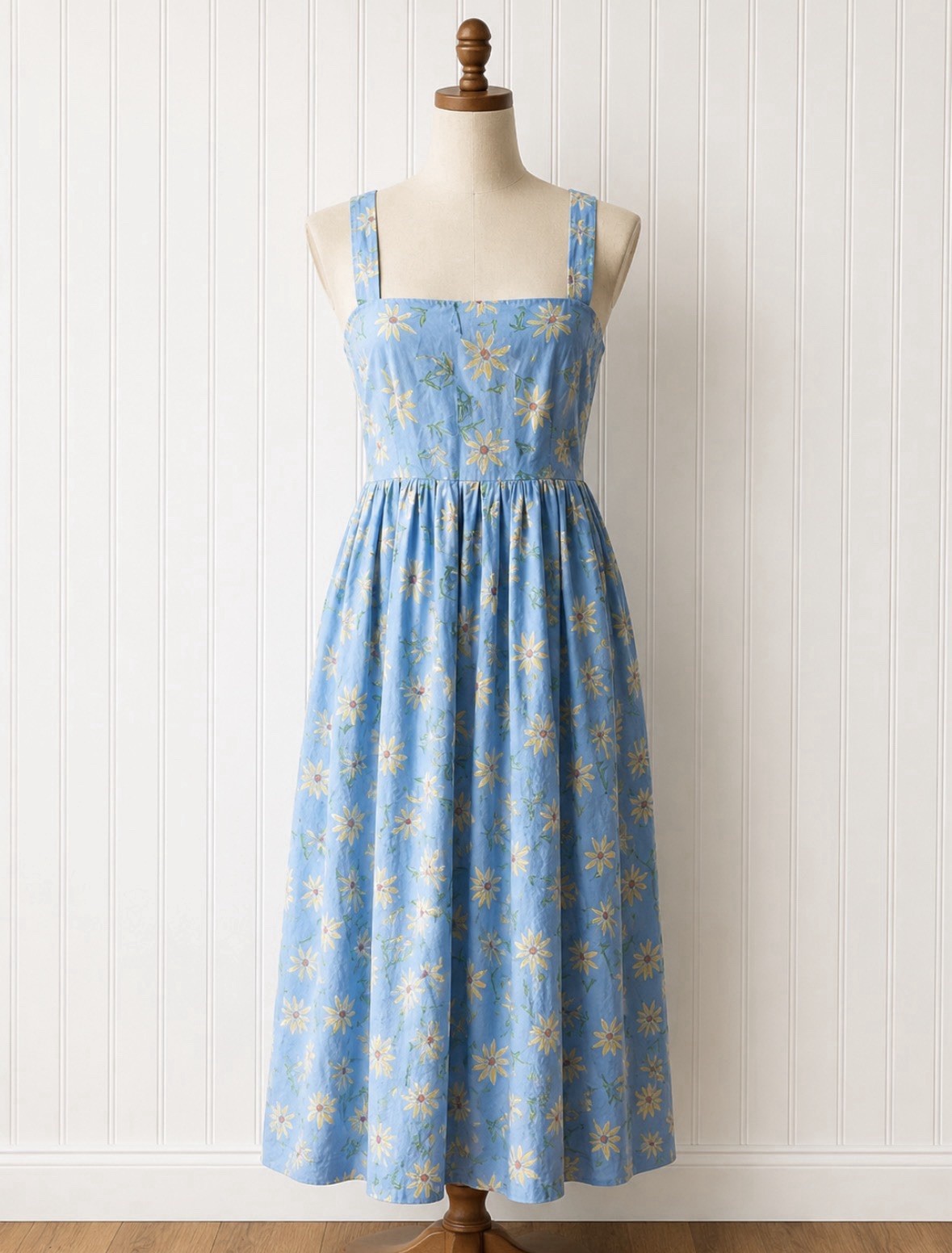 1980’s Laura Ashey mid blue floral daisy Dress size Small. Excellent Condition