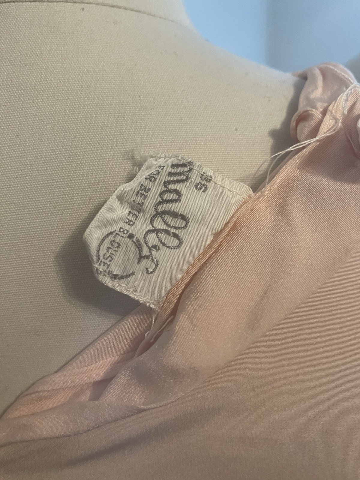 Petal Pink Late 1940s 40s Early 1950s 50s Rayon Blouse M L