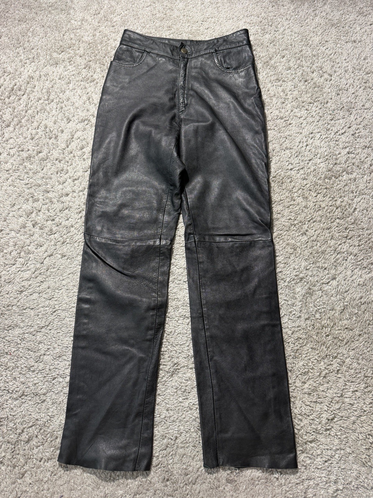 Vintage Pell & Co Leather Pants Womens 26×29 Biker Moto 90s Grunge Soft Y2k