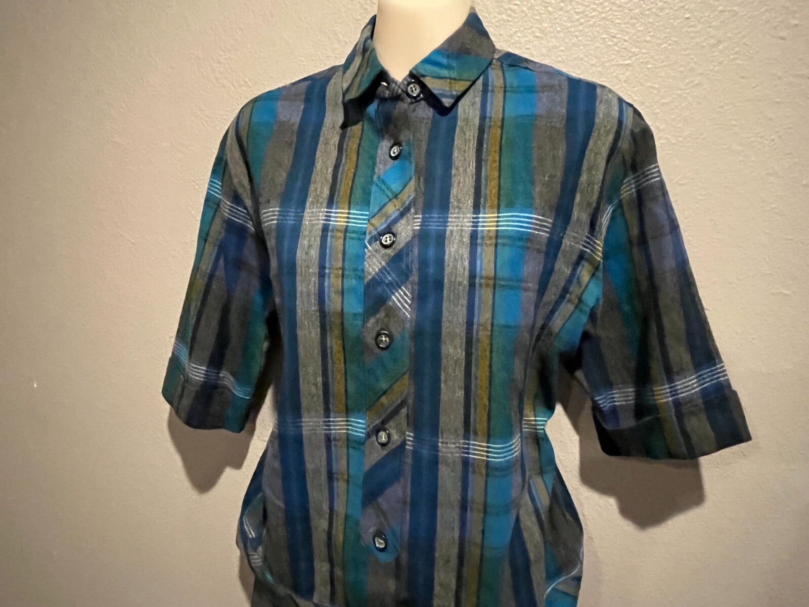 Women’s Vtg CENTURY OF BOSTON Plaid Skirt & Short Sleeve Jacket Size S