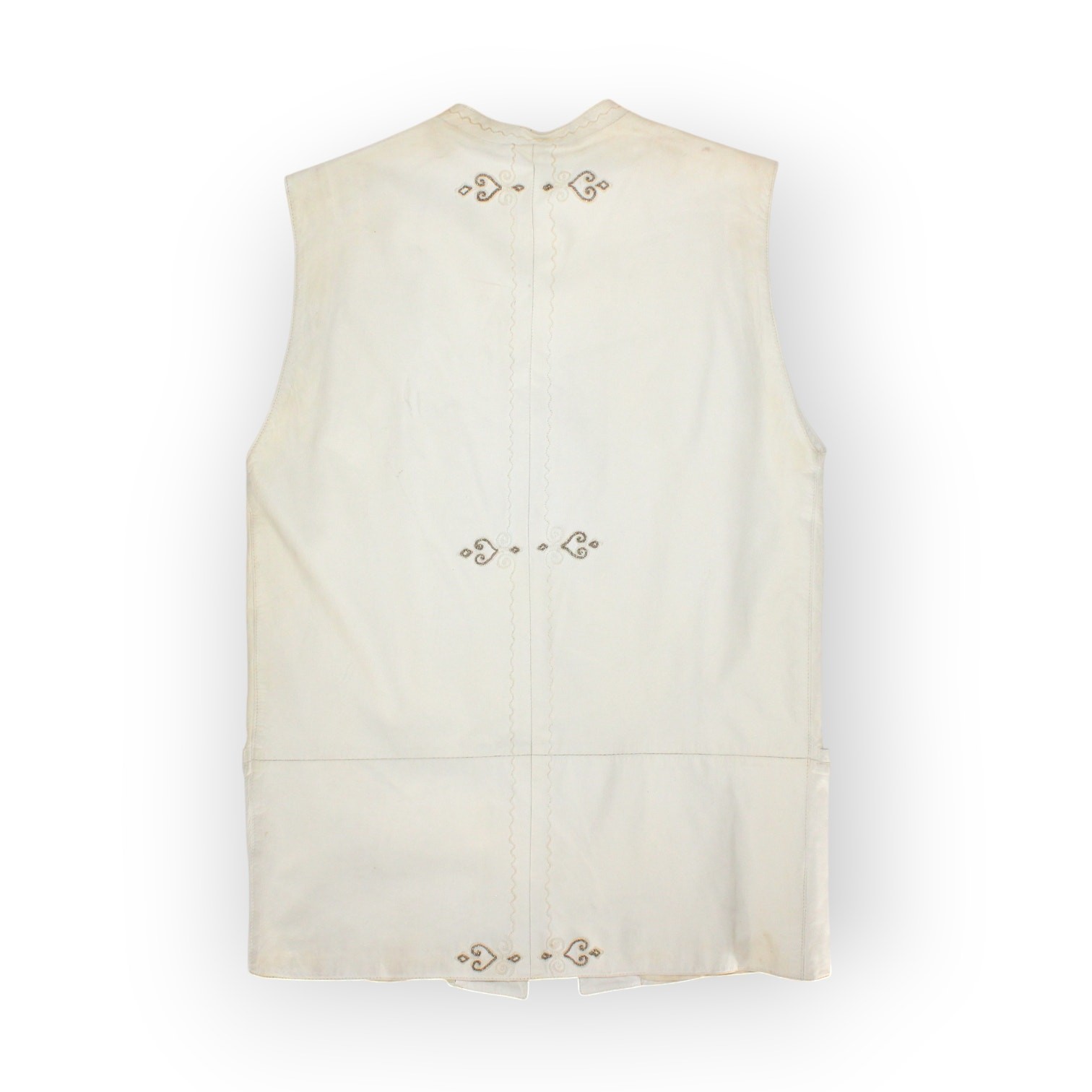 Vintage 1981 Gianni Versace Leather Vest PrimaveraEstate Calfskin Italy 40 Ivory