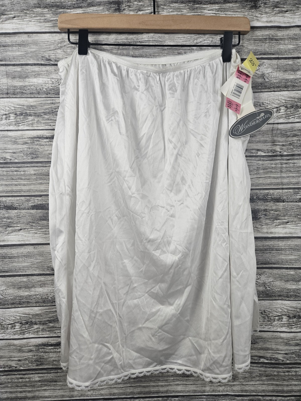 NWT Vintage Wondermaid White Nylon Lace Hem Slip Women’s Size 2X