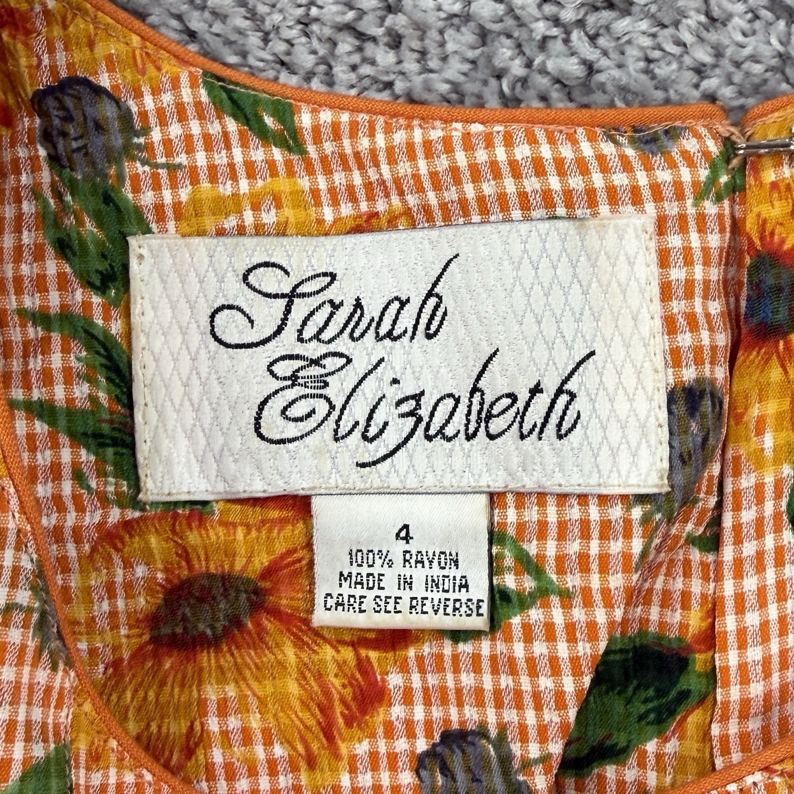 VTG Sarah Elizabeth Dress Women’s 4 Sunflower Cottagecore Prairie Peasant Midi