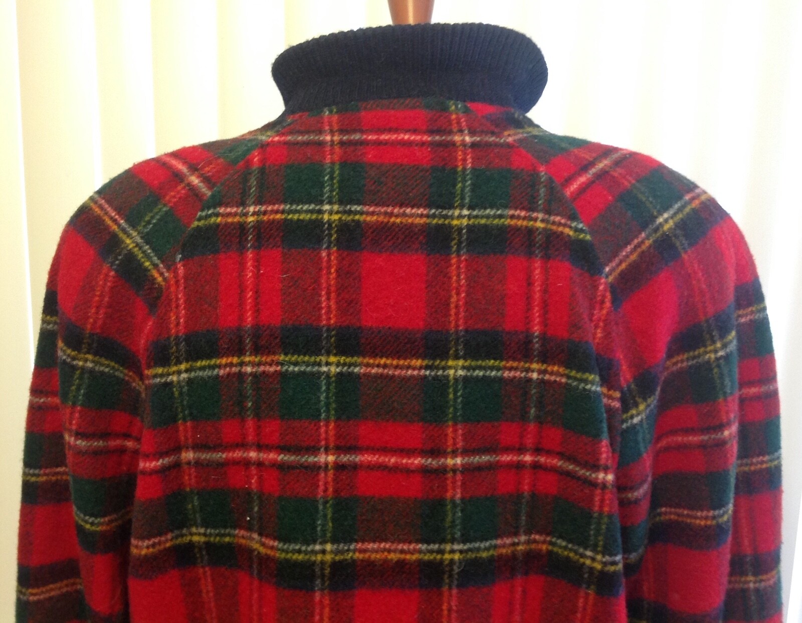 Mackintosh New England Red Tartan Plaid Jacket Wool Nylon Zip Women’s 14