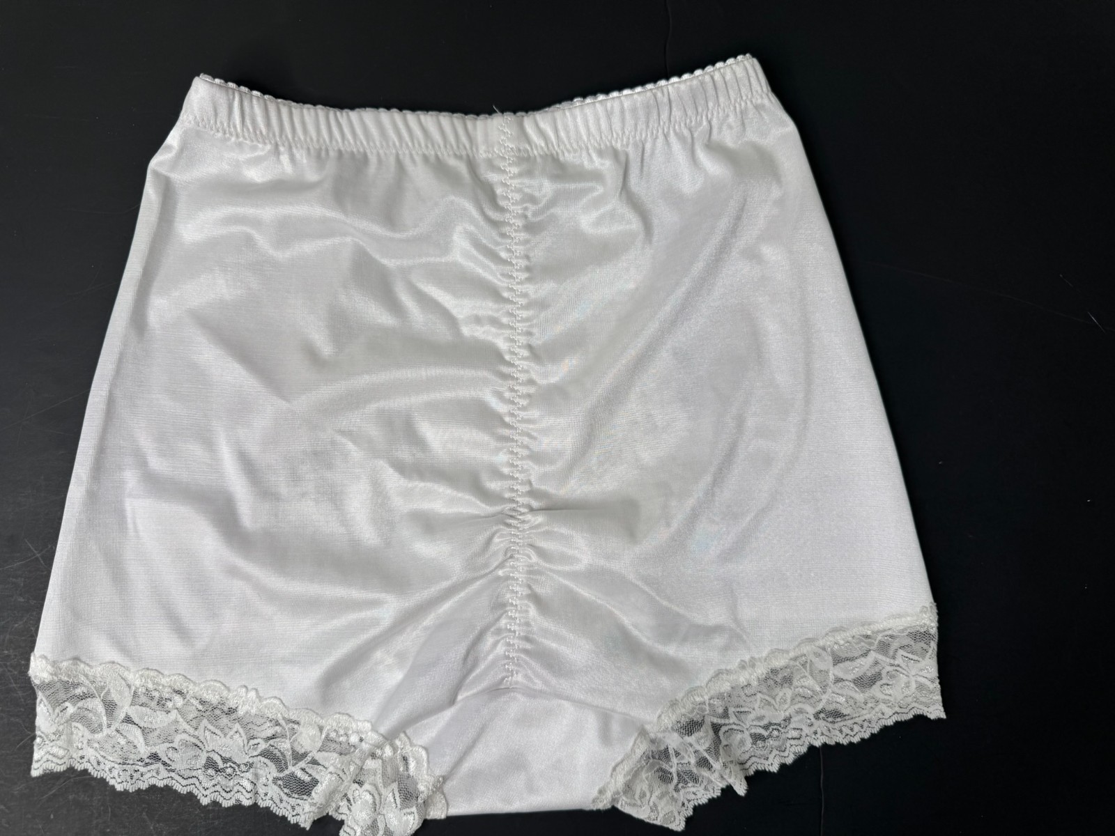 Shear Shapewear Vintage Retro Pin-Up High Waist Shiny Panties White Med